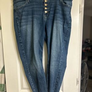 Maurices High Rise Button-Fly Blue Jeans